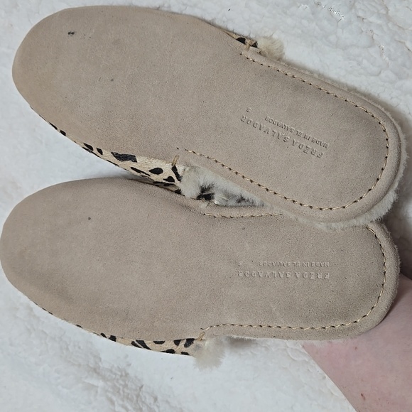 Freda Salvador James Leopard Shearling Slippers Size Small - Picture 6 of 7